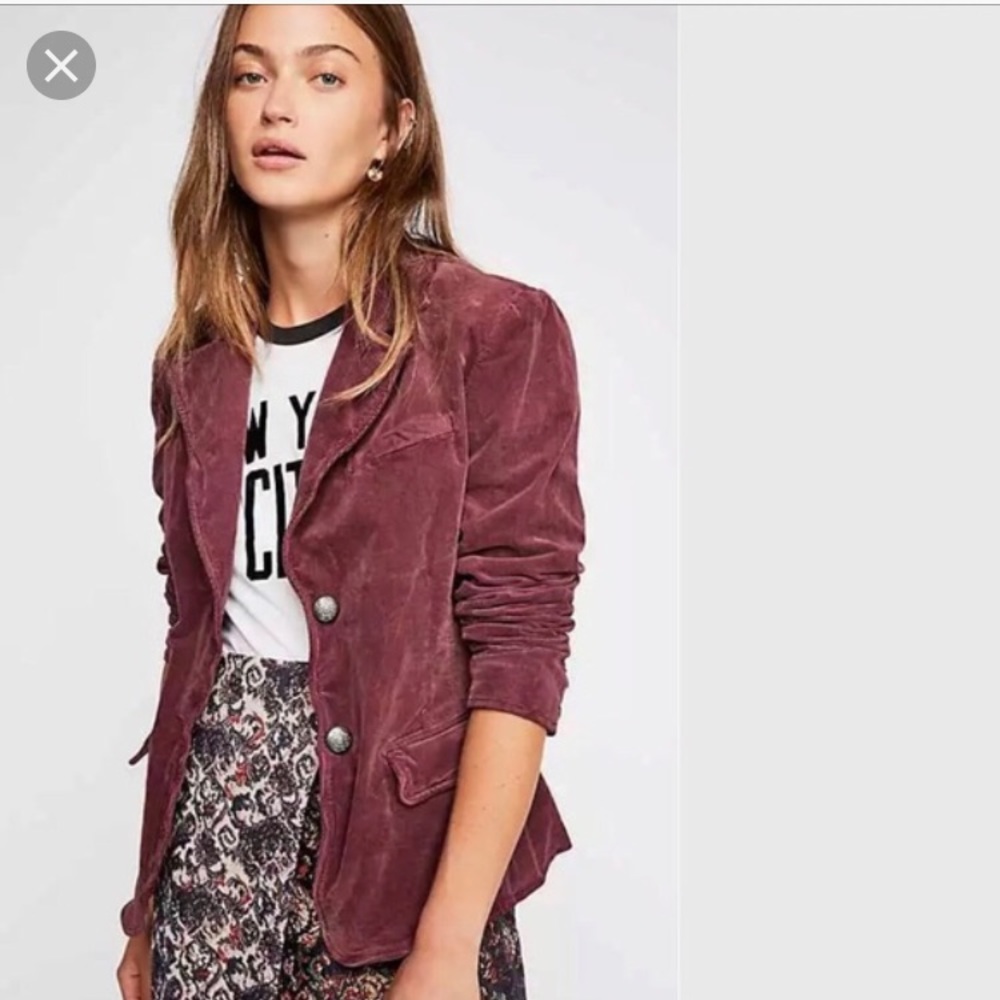 Free People Byron Corduroy Mulberry NWT